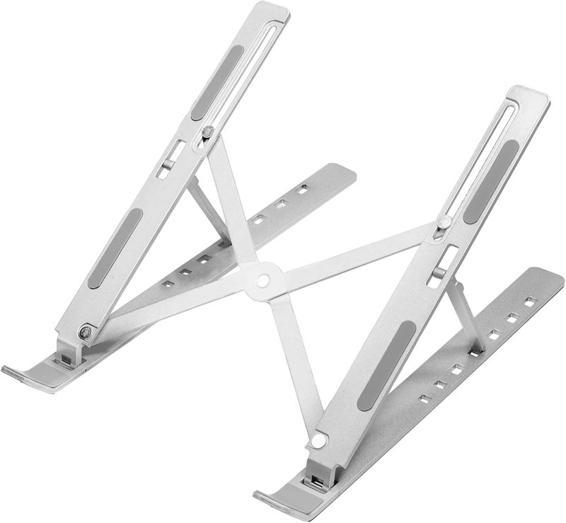 BoxWave Stand and Mount Compatible with Lenovo Yoga Book 9i - Compact QuickSwitch Stand, Portable Multi Angle Viewing Foldable Riser - Metallic Silver - Image 2